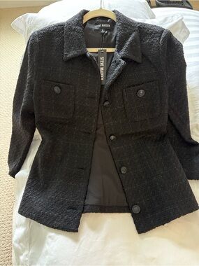 Steve Madden Black Tweed Blazer